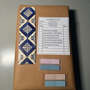 Brown Wrapped Book with Blue Pattern